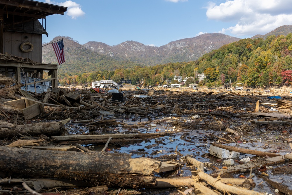 Task Force Debris and USACE Officials Survey Lake Lure’s Post-Storm Conditions