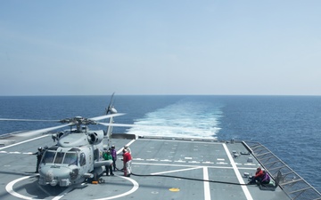 USS Omaha Conducts Flight Operations with HSM 35