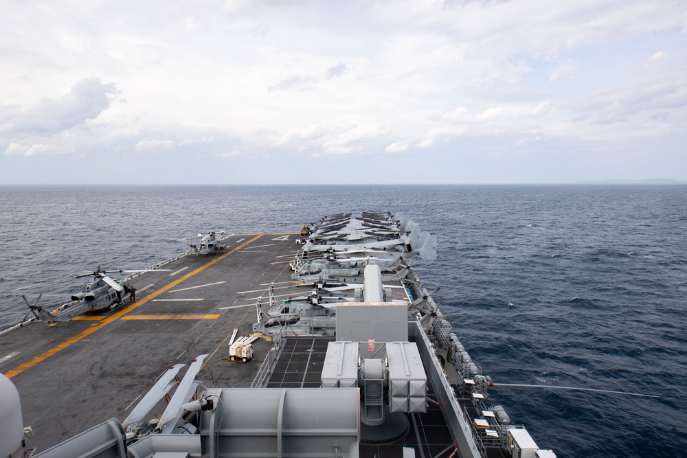 USS Boxer transits the Surigao Strait