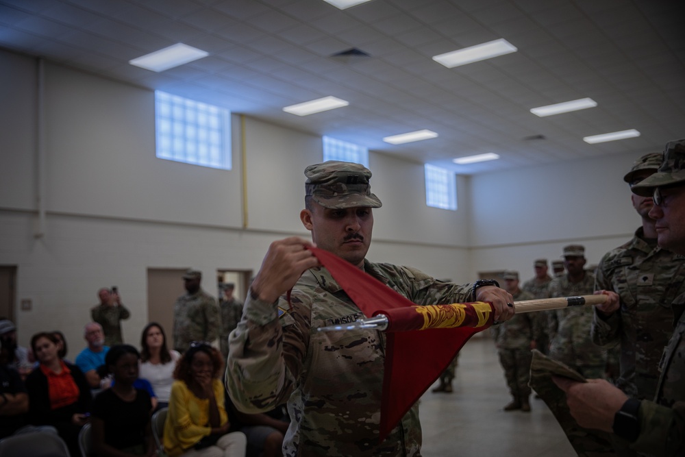 Florida Army National Guard Soldiers gather with loved ones for a farewell ceremony before departing for the Southwest Border.