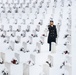 U.S. Army Band Bugler Sounds &quot;Taps&quot; Amid Snowstorm at Arlington