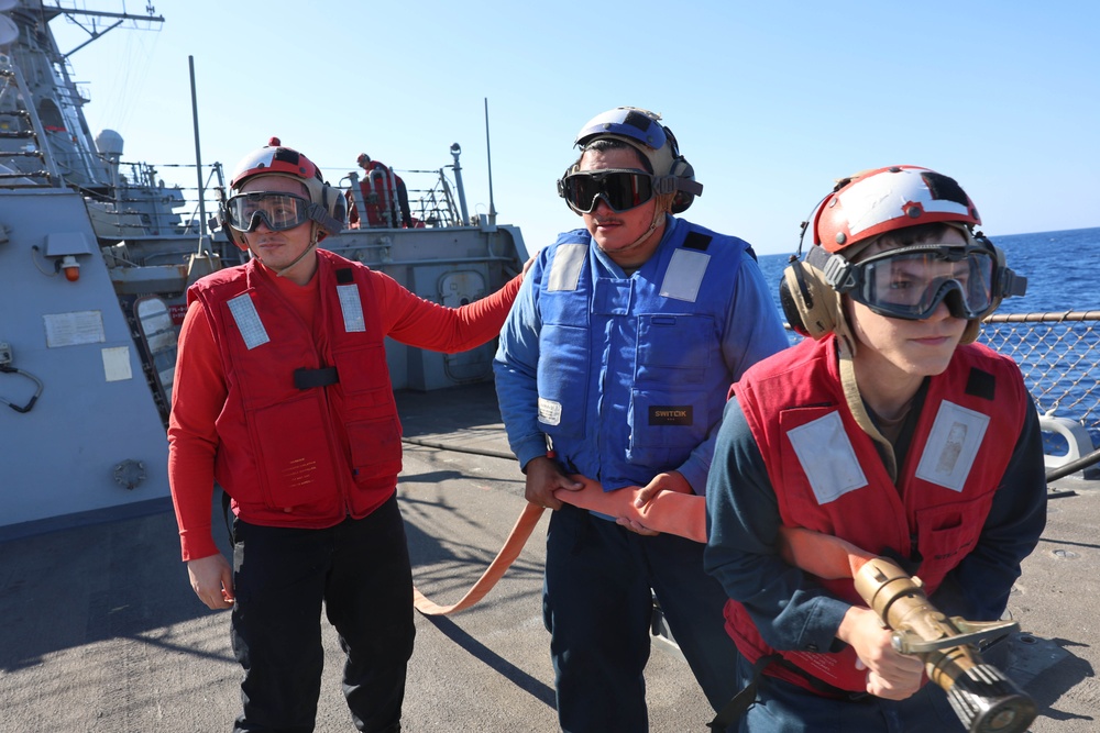 USS Arleigh Burke Aircraft Firefighting Drill