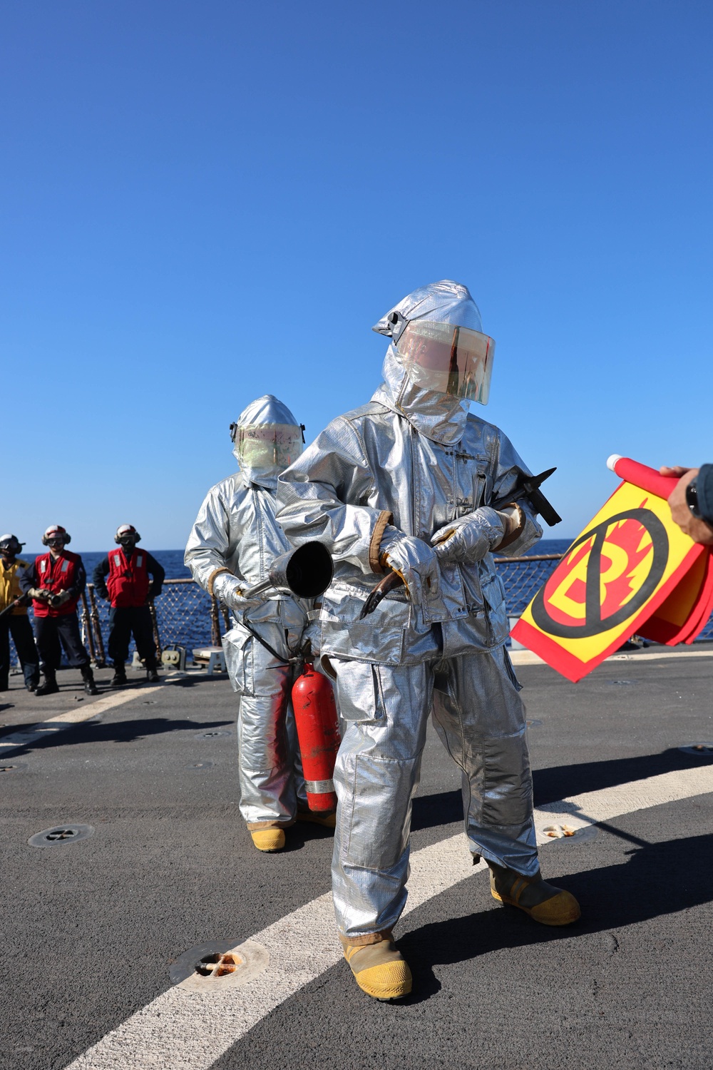 USS Arleigh Burke Aircraft Firefighting Drill