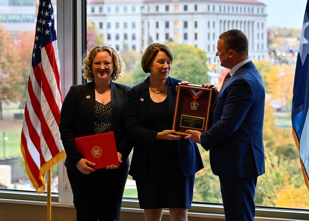 Senator Klobuchar awarded the Montgomery Medal