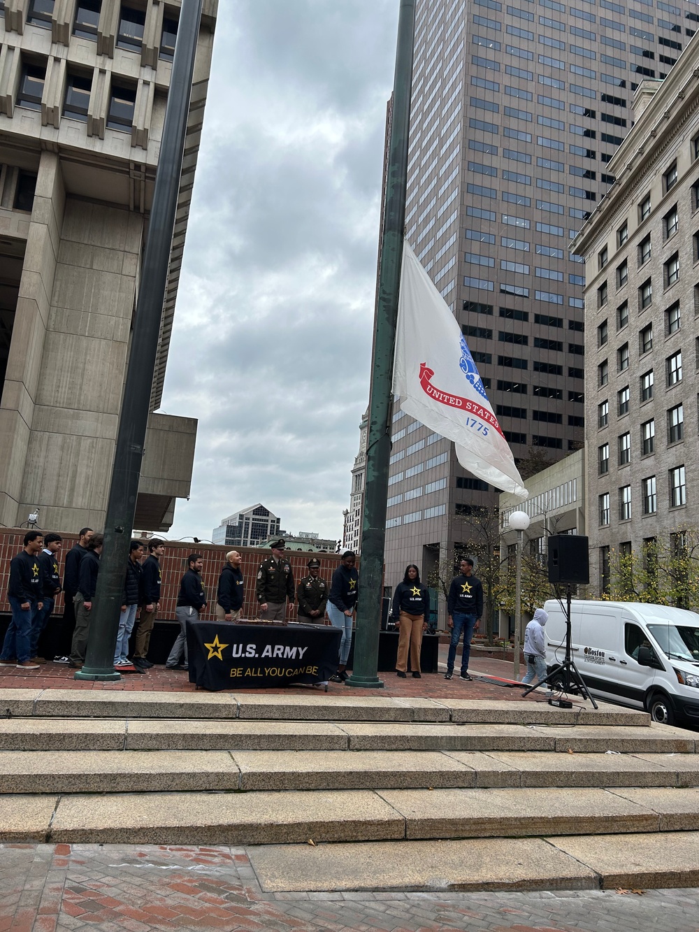New recruits raise the flag