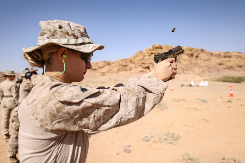 U.S. Marines train for all-female marksmanship SMEE in Jordan