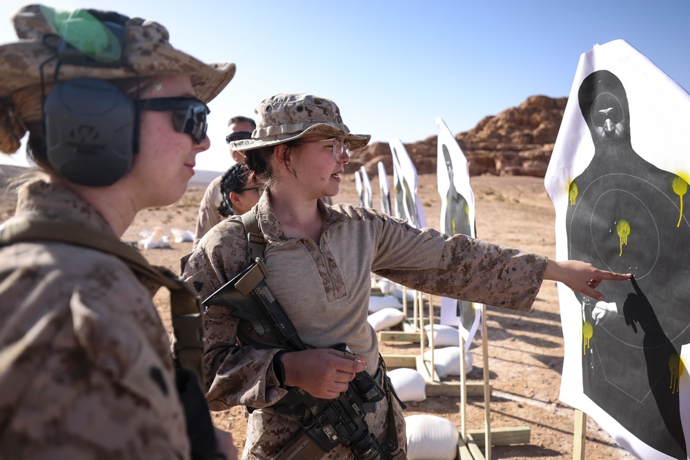 U.S. Marines train for all-female marksmanship SMEE in Jordan