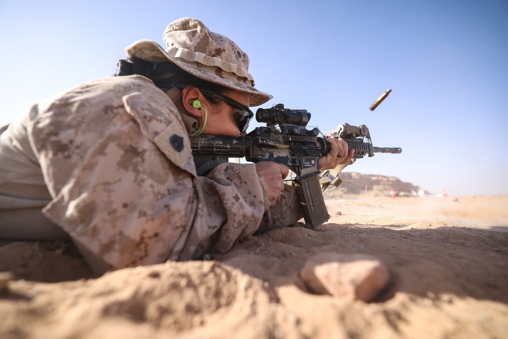 U.S. Marines train for all-female marksmanship SMEE in Jordan