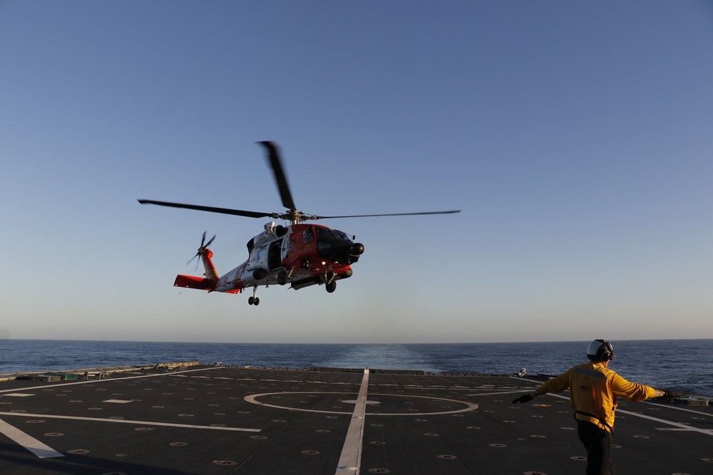 USS Mobile (LCS 26) Conducts Flight Operations in Support of US Coast Guard Search and Rescue Mission