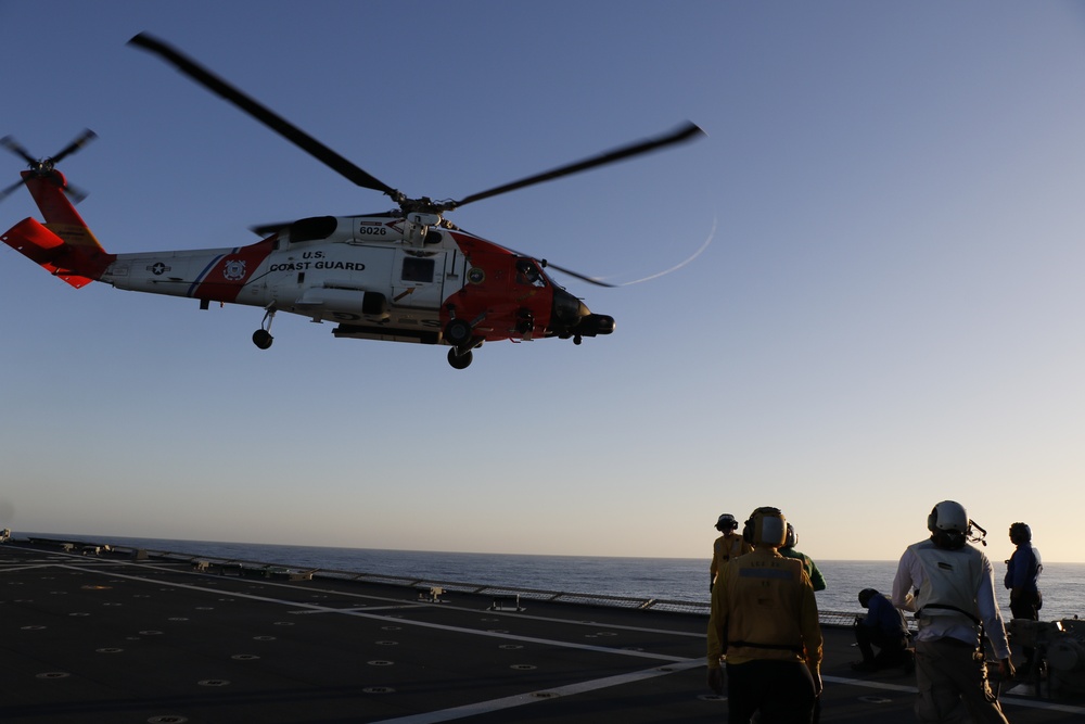 USS Mobile (LCS 26) Conducts Flight Operations in Support of US Coast Guard Aid Mission