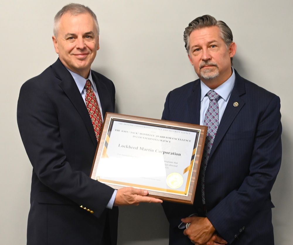 DCSA Leaders Honor Lockheed Martin with Jack Donnelly Award for Excellence in Counterintelligence