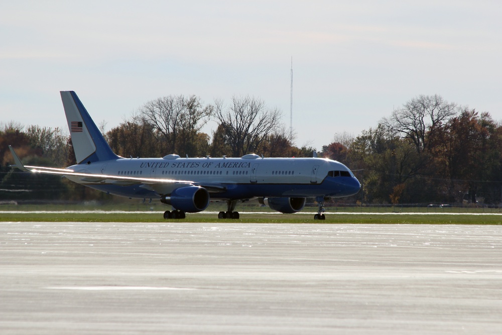 Air Force Two Arrives at Selfridge Air National Guard Base