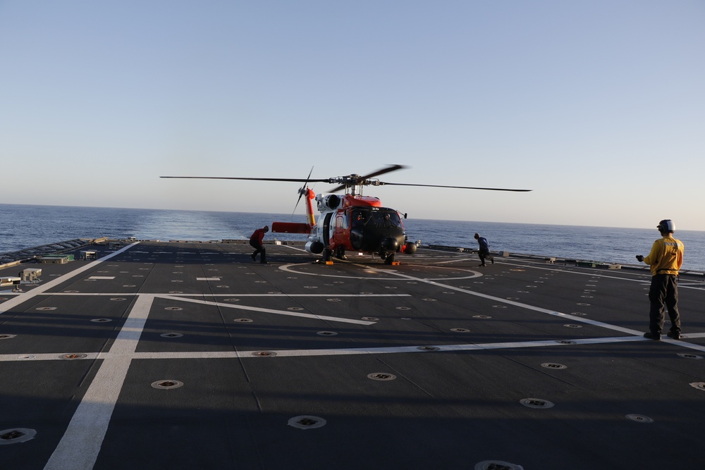 USS Mobile (LCS 26) Conducts Flight Operations in Support of US Coast Guard Search and Rescue Mission