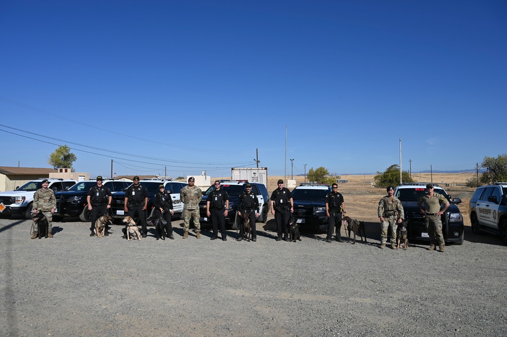 Sacramento County Sheriff's Office EOD Dogs Train at Beale AFB's Dragon Town