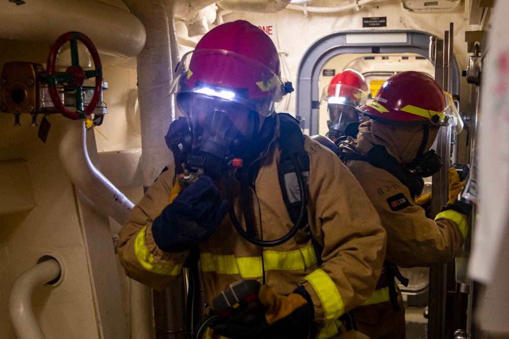 USS Ralph Johnson Conducts General Quarters Drill