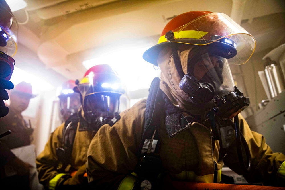 USS Ralph Johnson Conducts General Quarters Drill