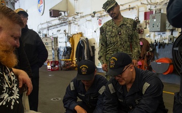 USS America (LHA 6) Visited by the American Red Cross Emotional Support Dogs