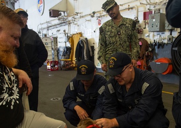 USS America (LHA 6) Visited by the American Red Cross Emotional Support Dogs