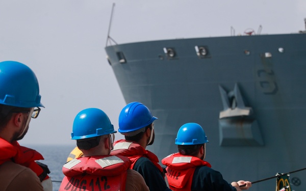 Michael Murphy conducts a replenishment-at-sea