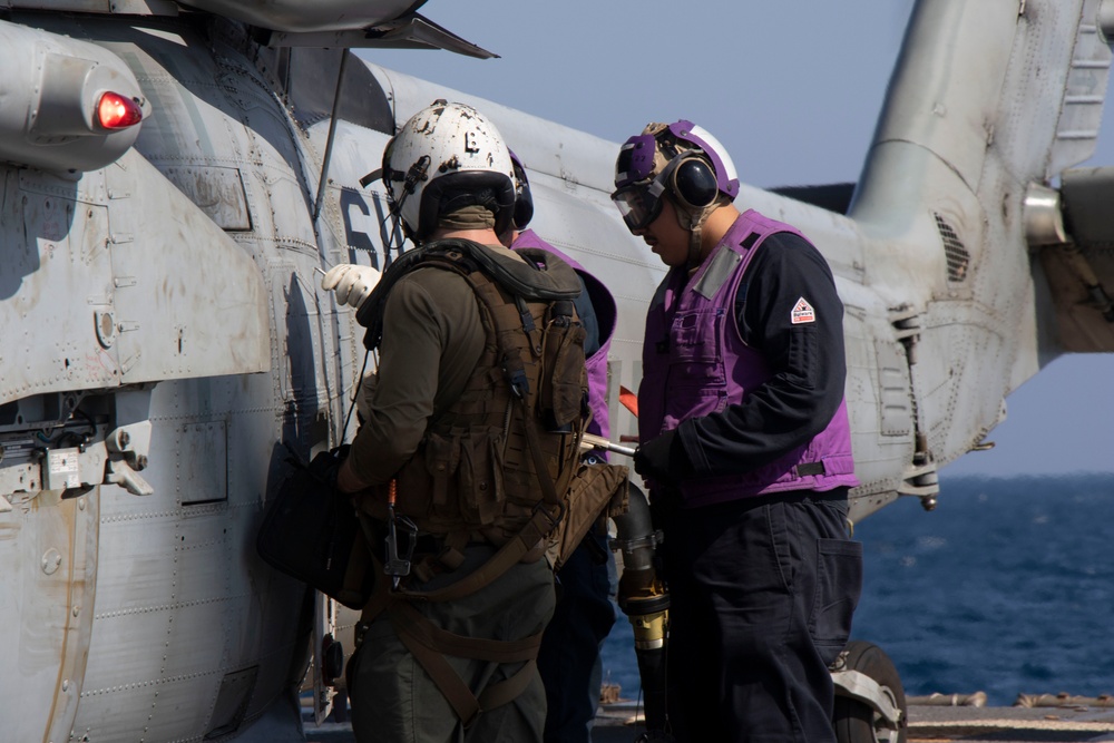 Frank E. Petersen Jr. conducts flight quarters