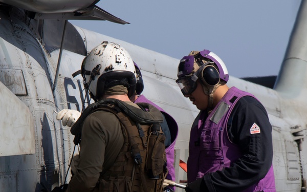 Frank E. Petersen Jr. conducts flight quarters