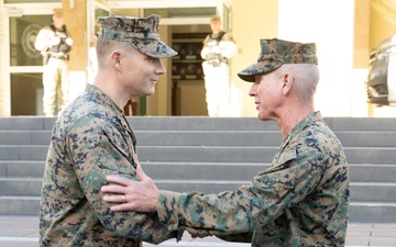 Commandant of the Marine Corps General Eric Smith visits with USAFRICOM and General Michael Langley on 28 Oct 2024 in Stuttgart Germany.