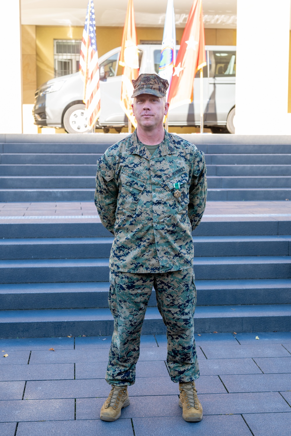 Commandant of the Marine Corps General Eric Smith visits with USAFRICOM and General Michael Langley on 28 Oct 2024 in Stuttgart Germany.