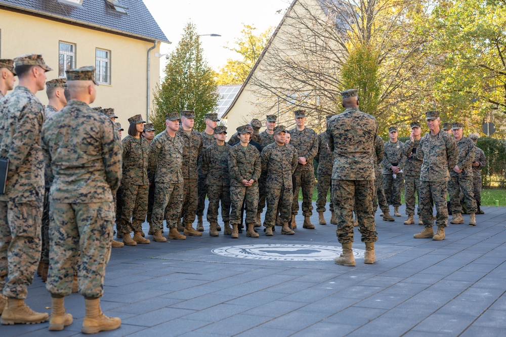 Commandant of the Marine Corps General Eric Smith visits with USAFRICOM and General Michael Langley on 28 Oct 2024 in Stuttgart Germany.