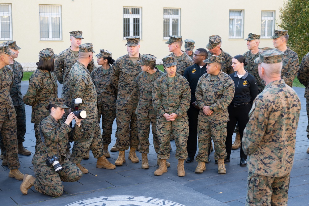 Commandant of the Marine Corps General Eric Smith visits with USAFRICOM and General Michael Langley on 28 Oct 2024 in Stuttgart Germany.