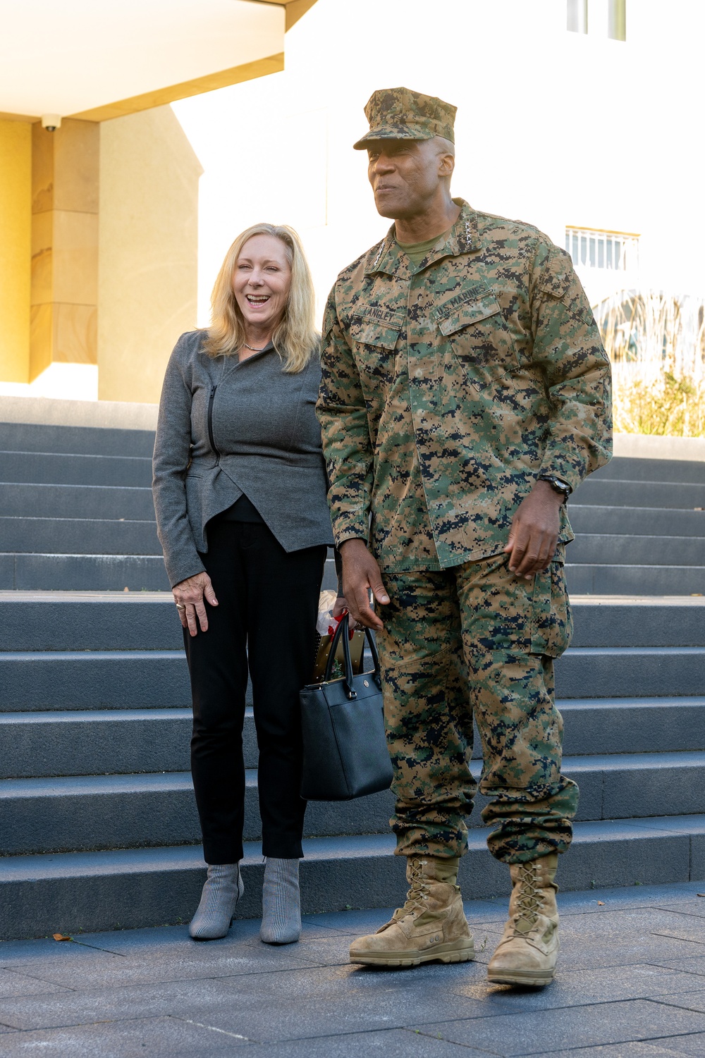 Commandant of the Marine Corps General Eric Smith visits with USAFRICOM and General Michael Langley on 28 Oct 2024 in Stuttgart Germany.