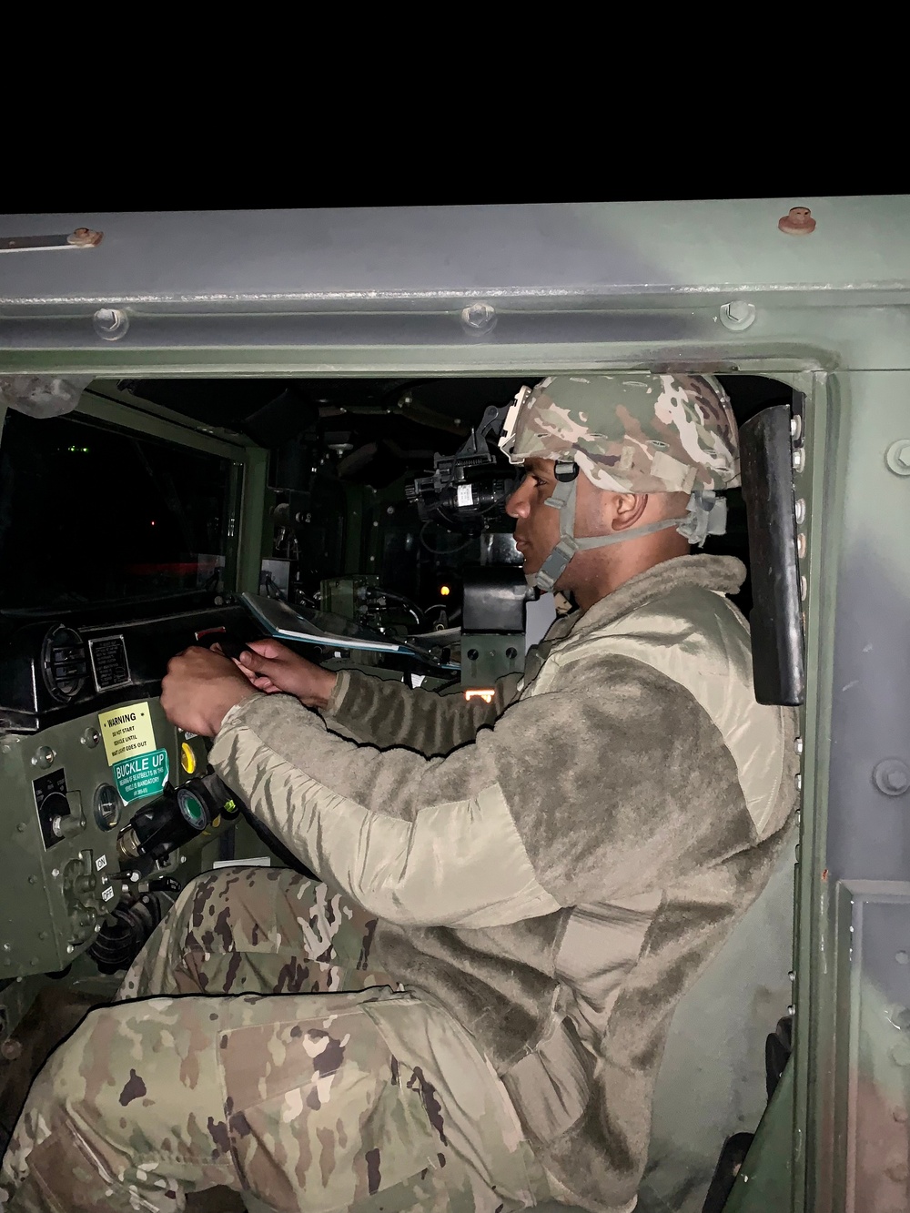 128th BSB operates NVGs during nighttime driver’s training