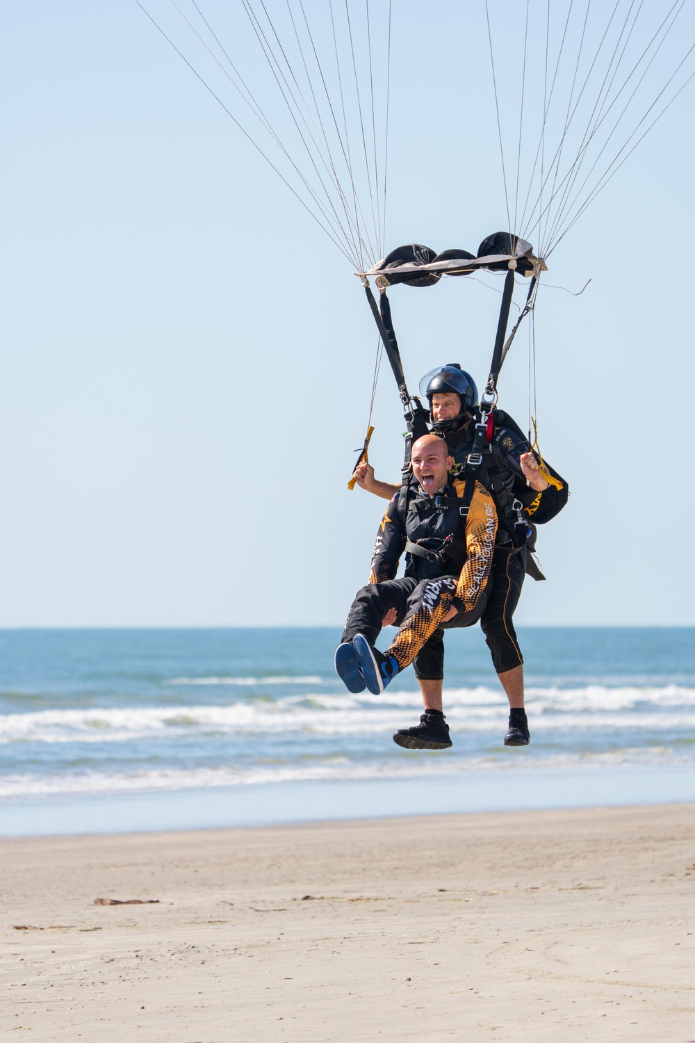 U.S. Army Golden Knights skydive onto Galveston Island