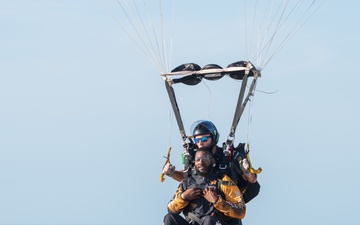 U.S. Army Golden Knights skydive onto Galveston Island