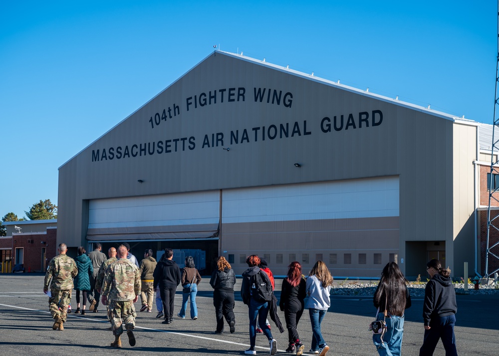 104th Fighter Wing hosts Springfield High School of Commerce JROTC for base tour