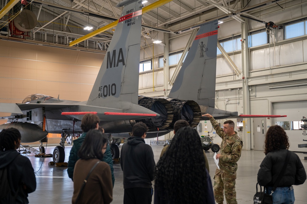 104th Fighter Wing hosts Springfield High School of Commerce JROTC for base tour