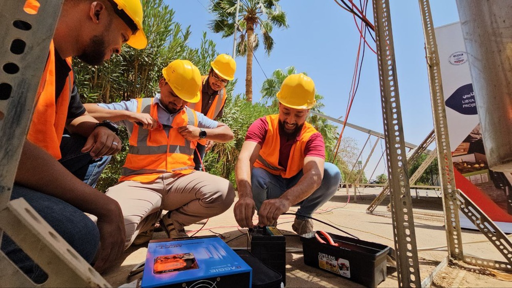 SAID’ trained Nawat Attaqniyah staff in Sebha, Libya on solar panel installation to meet growing demand for renewable energy.