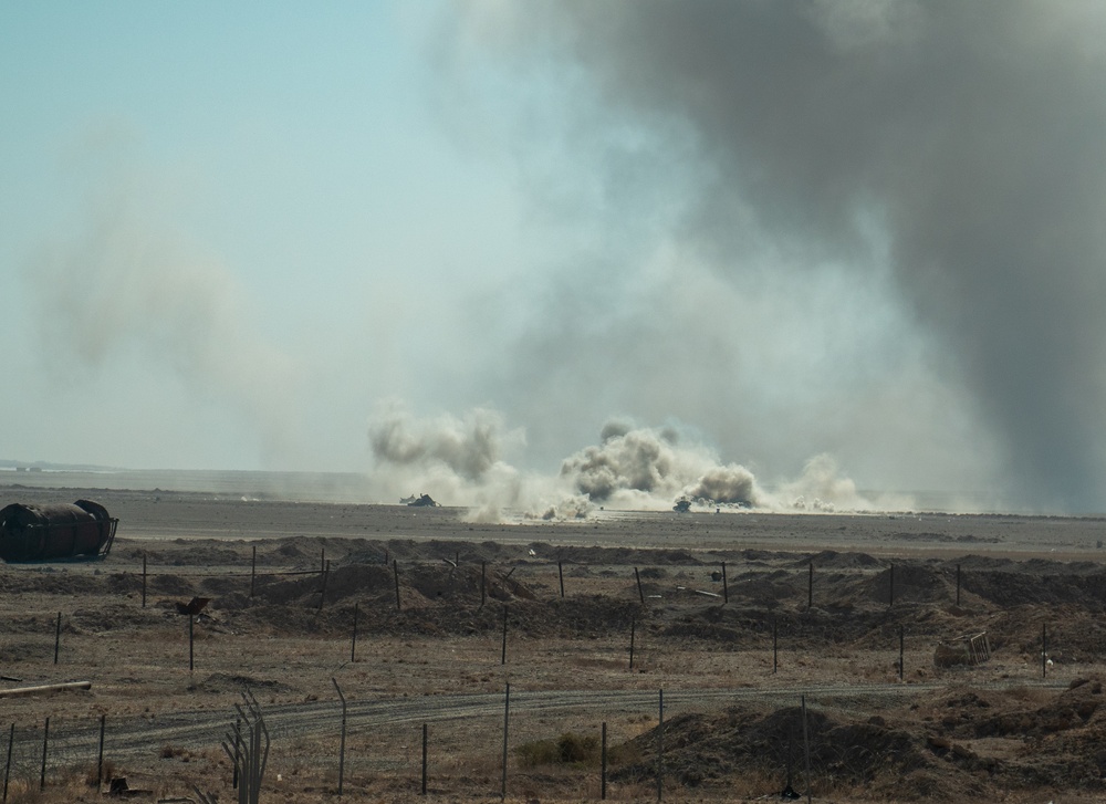 Coalition Forces Conduct Base Defense Live-Fire Exercise