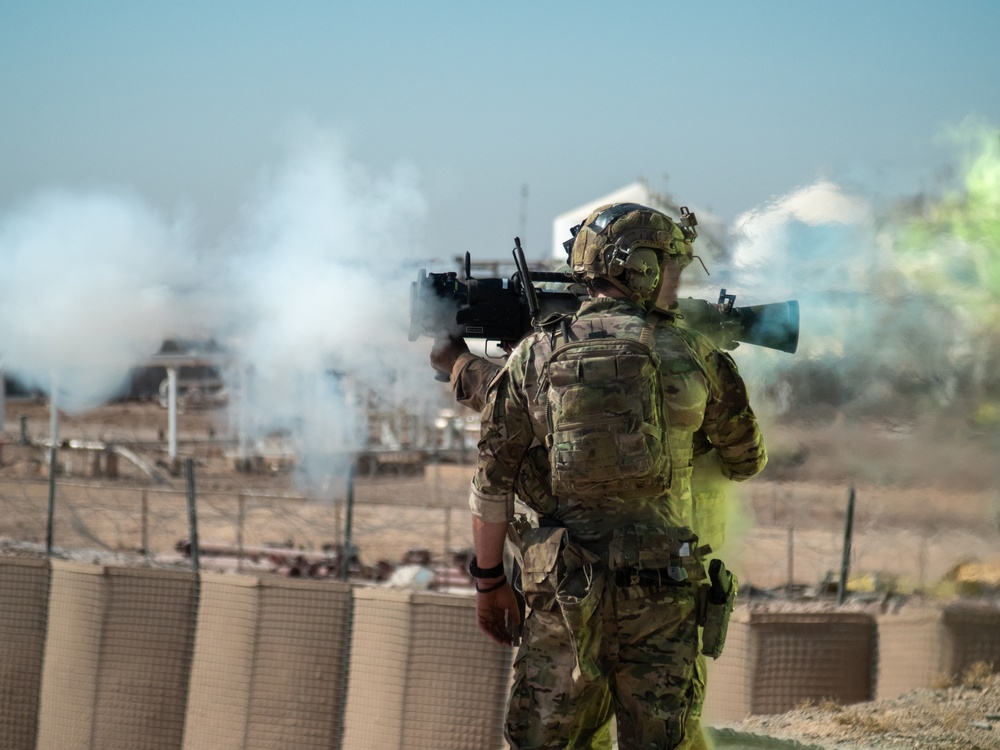 Coalition Forces Conduct Base Defense Live-Fire Exercise