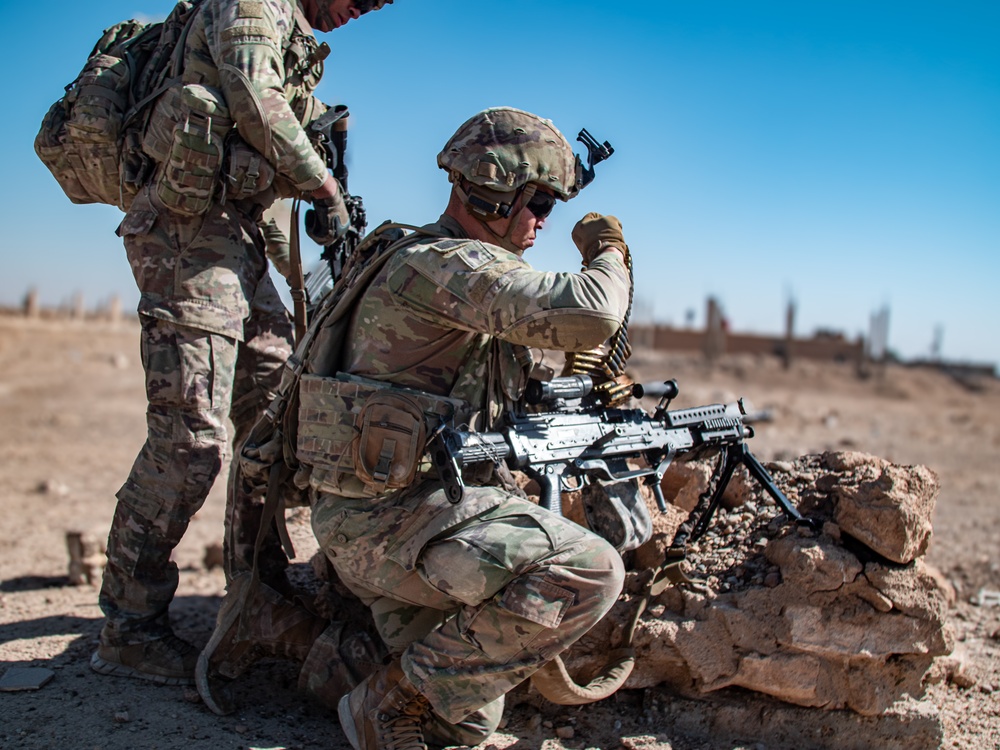 Coalition Forces Conduct Base Defense Live-Fire Exercise