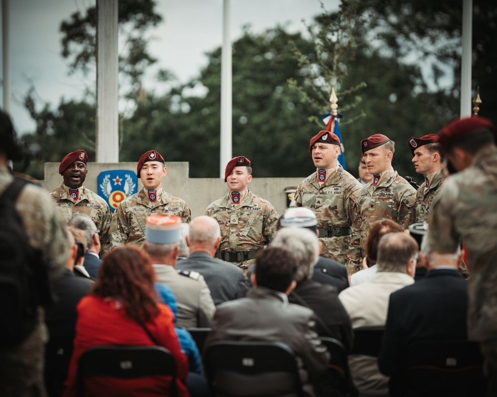 The All-American Chorus performs during a ceremony