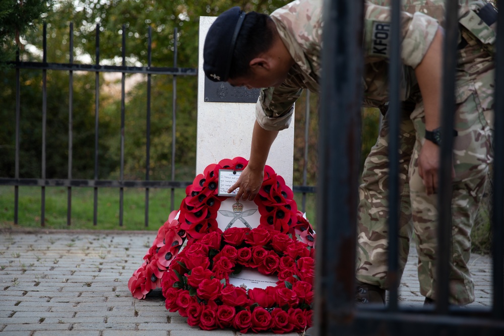 British KFOR Soldiers Hold a Memorial Service in Honor of First British Forces Lost in Kosovo Conflict