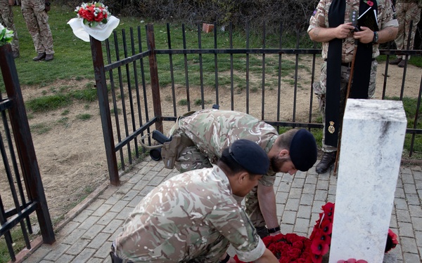 British KFOR Soldiers Hold a Memorial Service in Honor of First British Forces Lost in Kosovo Conflict