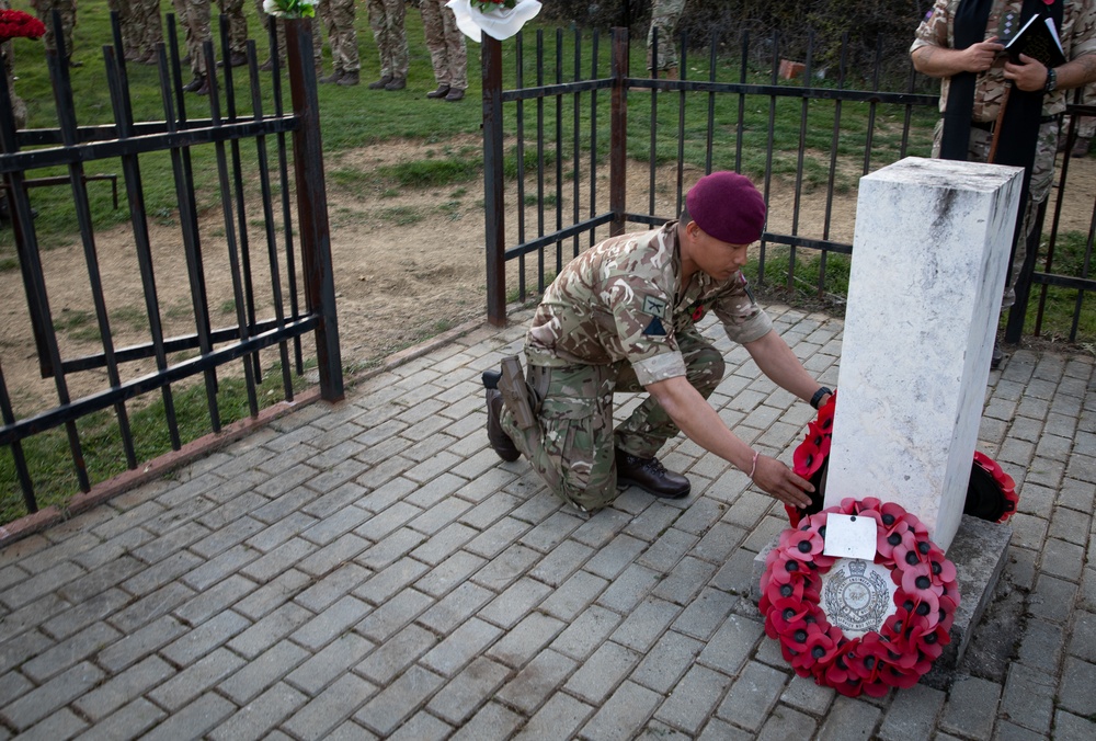 British KFOR Soldiers Hold a Memorial Service in Honor of First British Forces Lost in Kosovo Conflict