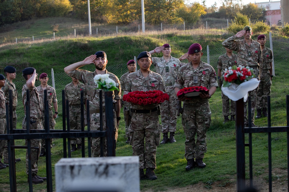 British KFOR Soldiers Hold a Memorial Service in Honor of First British Forces Lost in Kosovo Conflict