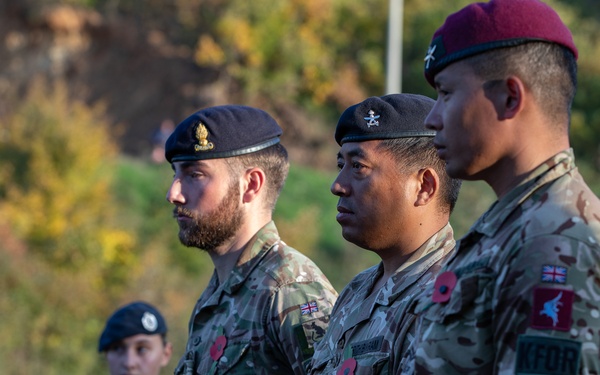 British KFOR Soldiers Hold a Memorial Service in Honor of First British Forces Lost in Kosovo Conflict