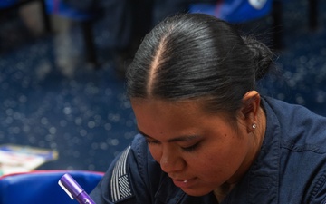 USS Essex Decorates Pumpkins at a MWR Event