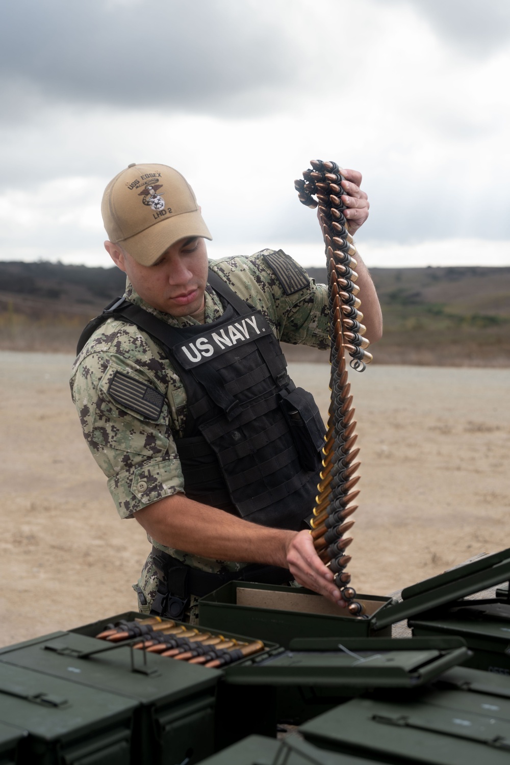 USS Essex Sailors Participate in a Live-Fire Qualification Course