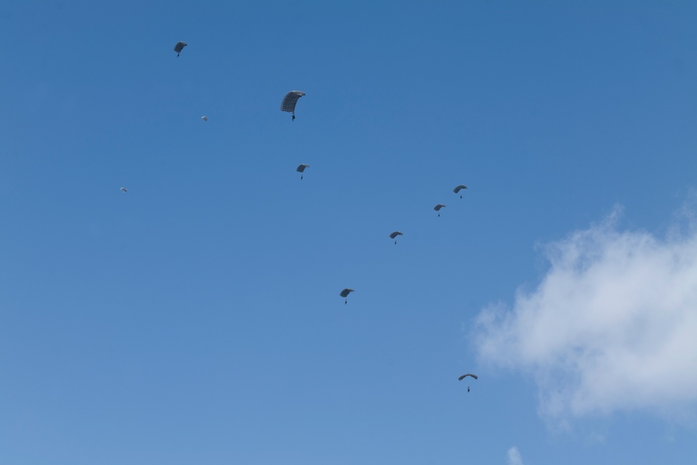 U.S. Army Special Forces and ROK SOF conduct High Altitude High Opening proficiency jump