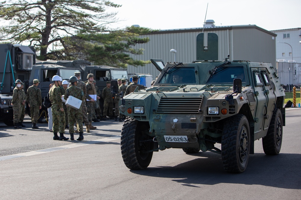 Keen Sword 25: Japan Self-Defense Force Stage Vehicles at MCAS Iwakuni 