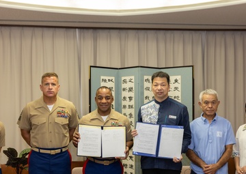 New SOP agreement sign for Chatan Town residents during tsunami evacuation